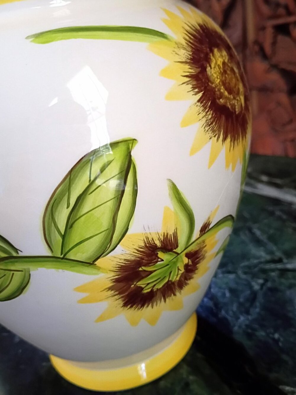 Nonni's Tuscan Large Sunflower Hand painted Ceramic Biscotti Cookie Jars Set - Picture 8 of 11
